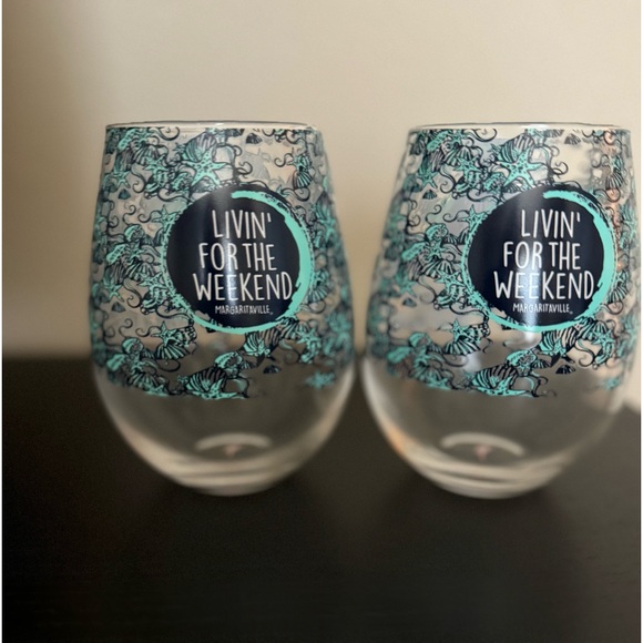 2 HUGE 27 Ounce Margaritaville Turquoise Shell Oversize Stemless Winegla… - Picture 4 of 9